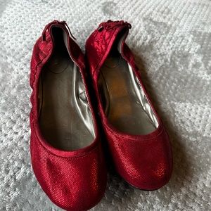 Maria Sharapova by Colle Haan Red Sparkle Ballet flats